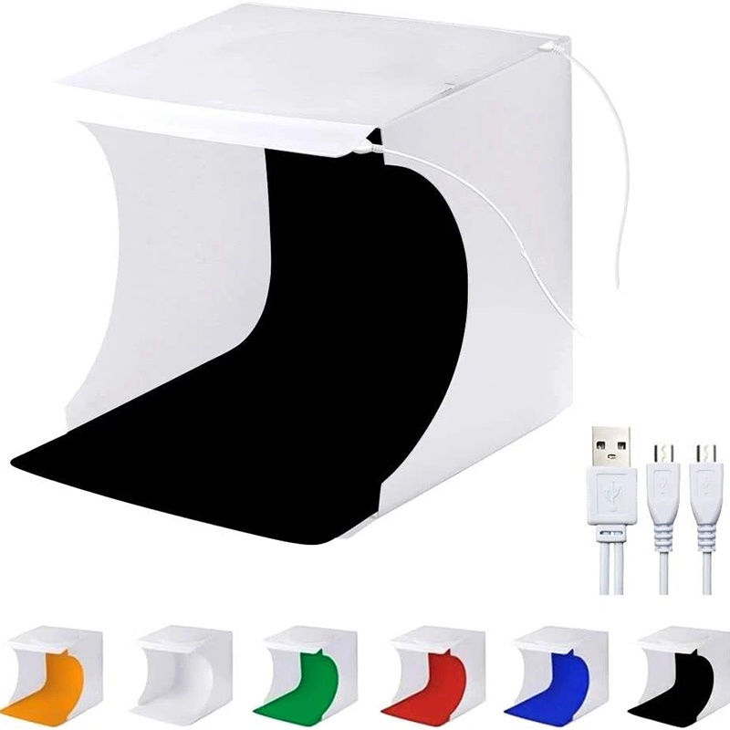 Photography Lighting And Backdrop Kits - صندوق إضاءة محمول قابل للطي للتصوير