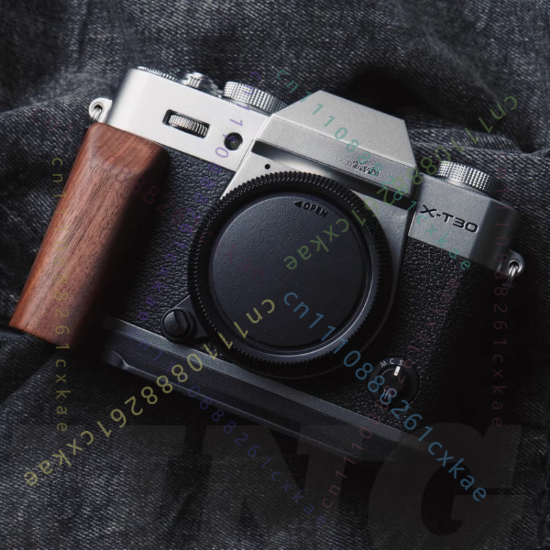 Fujifilm Camera X-T30 Ii - مقبض يد خشبي مع قاعدة تثبيت