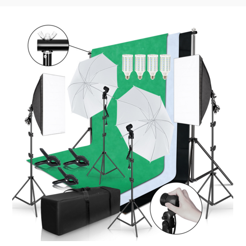 Photography Lighting And Backdrop Kits - طقم تصوير احترافي كامل من Gold
