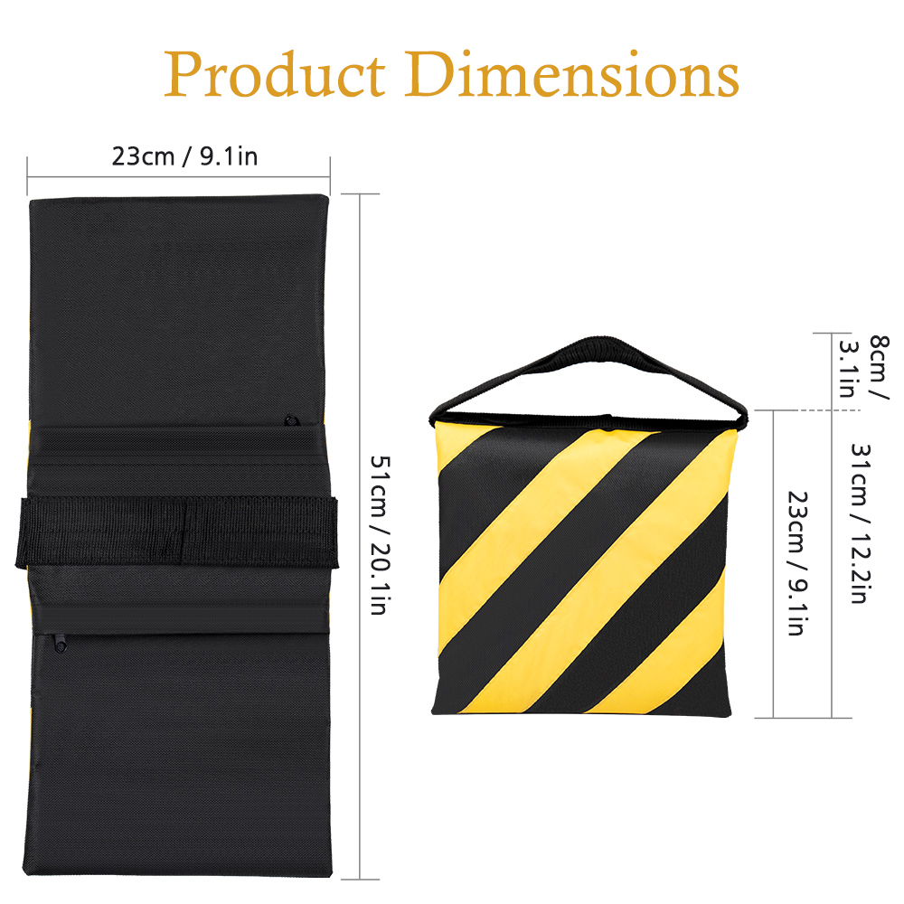 Light Stand Sandbag - أكياس رملية للتصوير الفوتوغرافي بخطوط سوداء