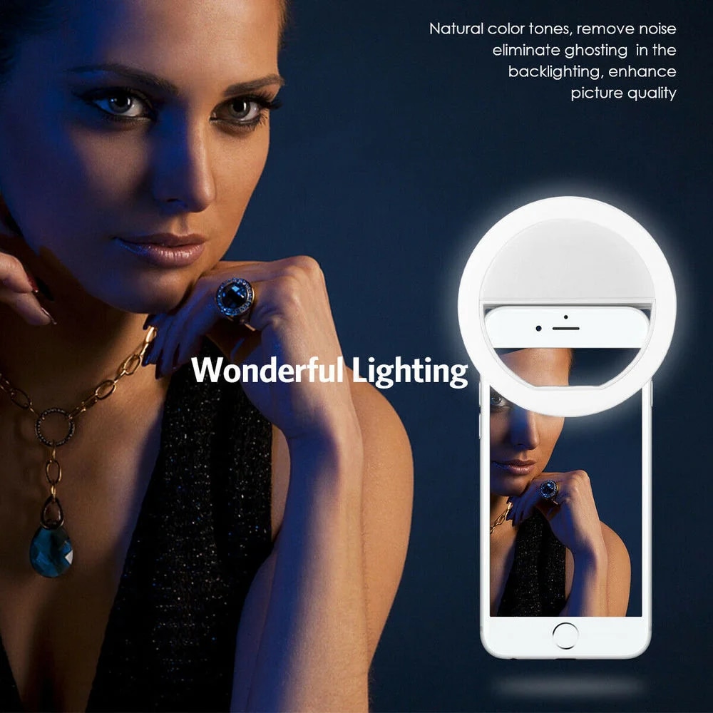 حلقة سيلفي ليد قابلة لإعادة ال - مراجعة Photography Lighting Video وسعره