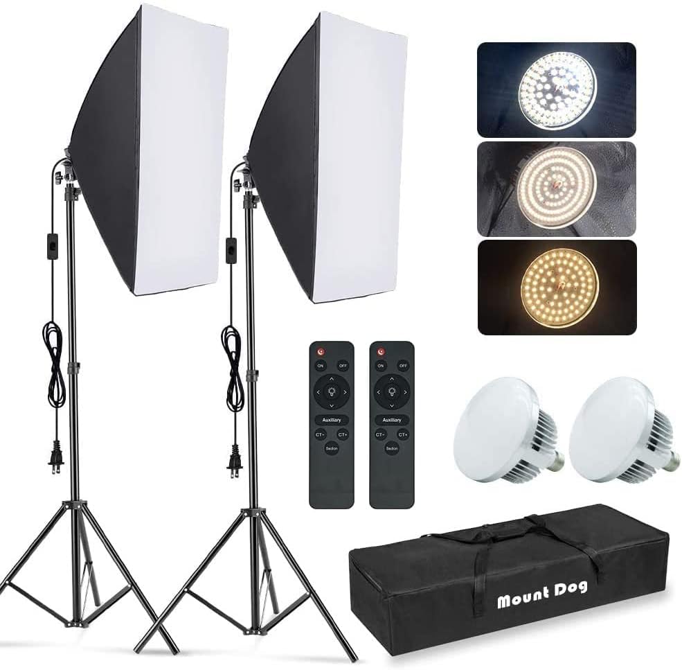 مجموعة إضاءة سوفت بوكس للتصوير - مراجعة Photography Lighting Set Up وسعره