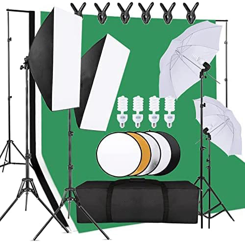 مجموعة معدات استوديو الصور الف - مراجعة Photography Lighting And Backdrop Kits وسعره