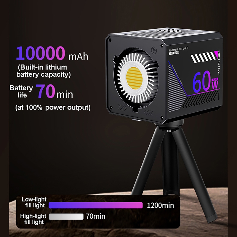 ضوء فيديو RGB بقوة 60 واط، إضا - مراجعة Photography Lighting For Products وسعره