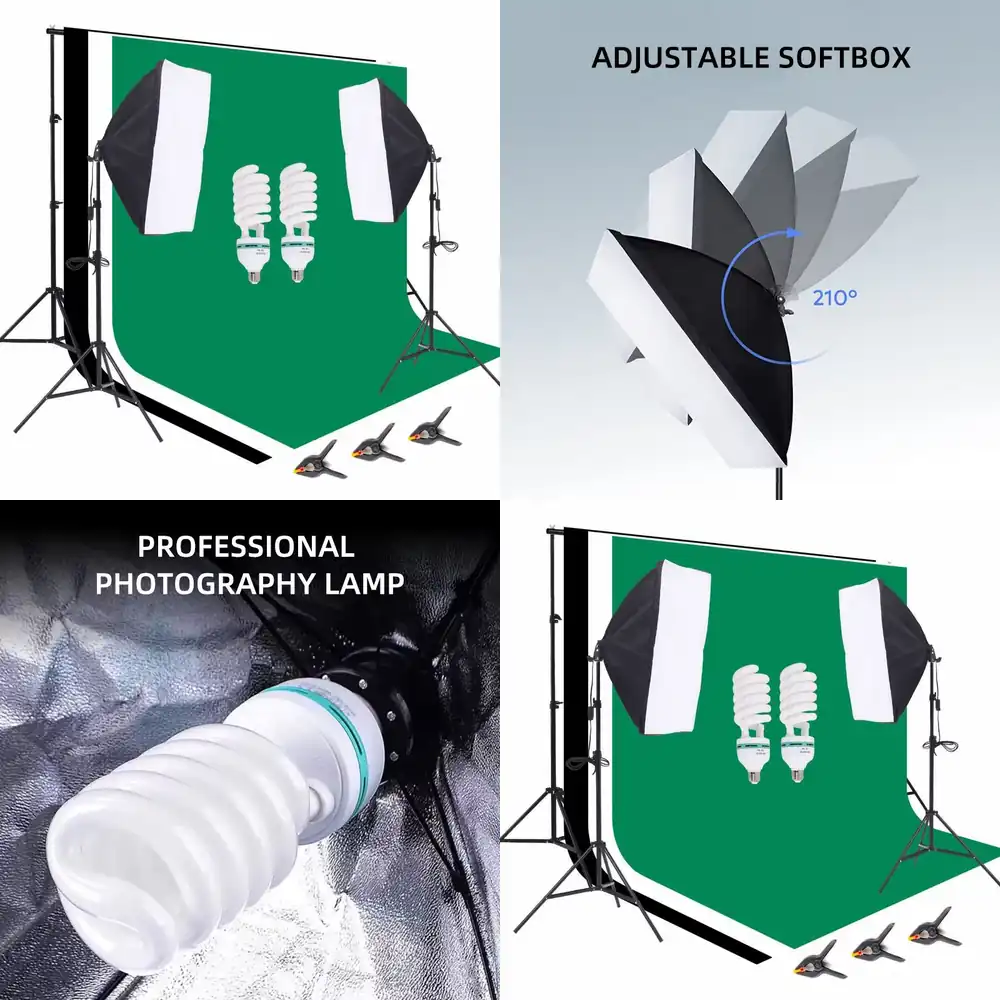 معدات استوديو التصوير الفوتوغر - مراجعة Photography Lighting And Backdrop Kits وسعره