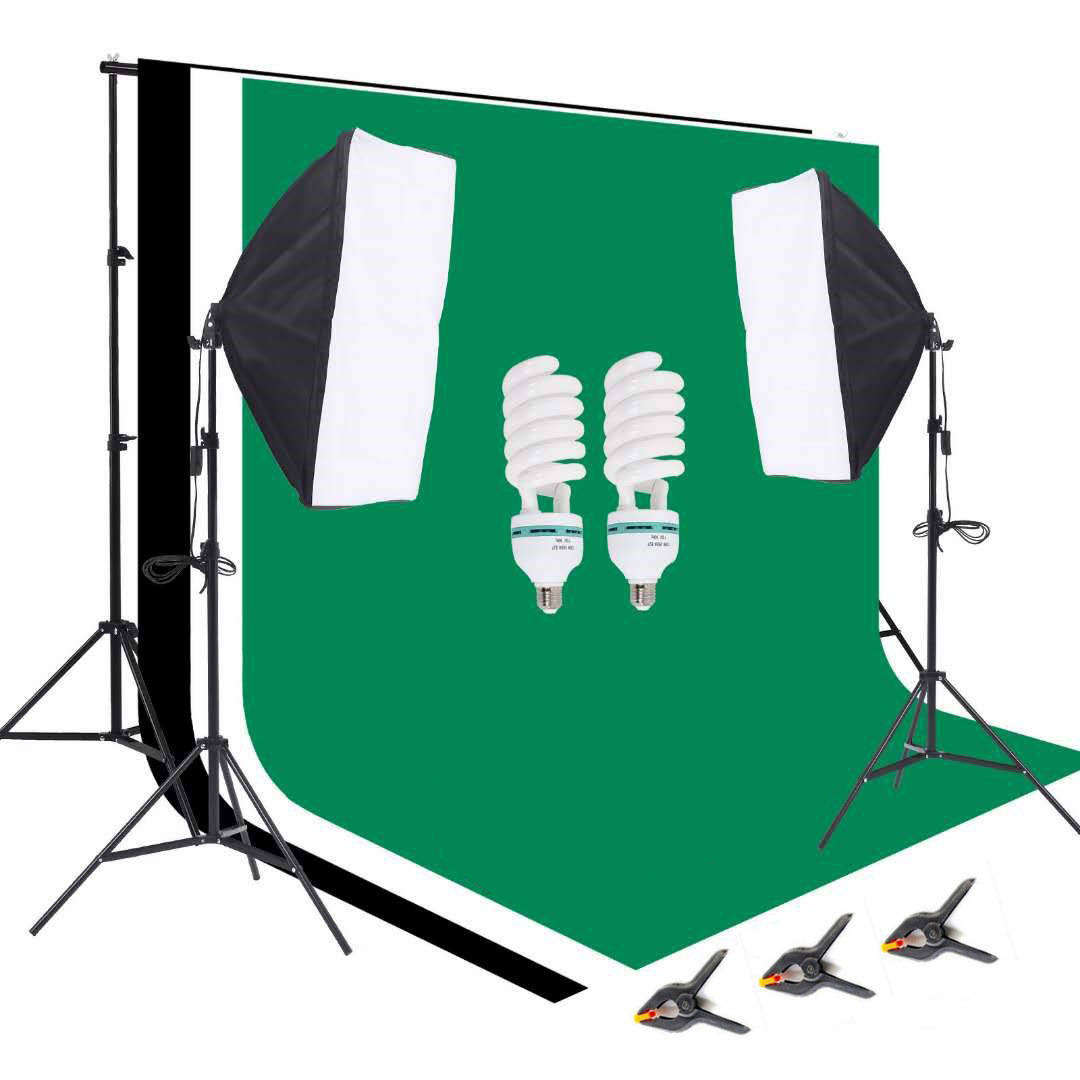 معدات استوديو التصوير الفوتوغر - مراجعة Photography Lighting And Backdrop Kits وسعره