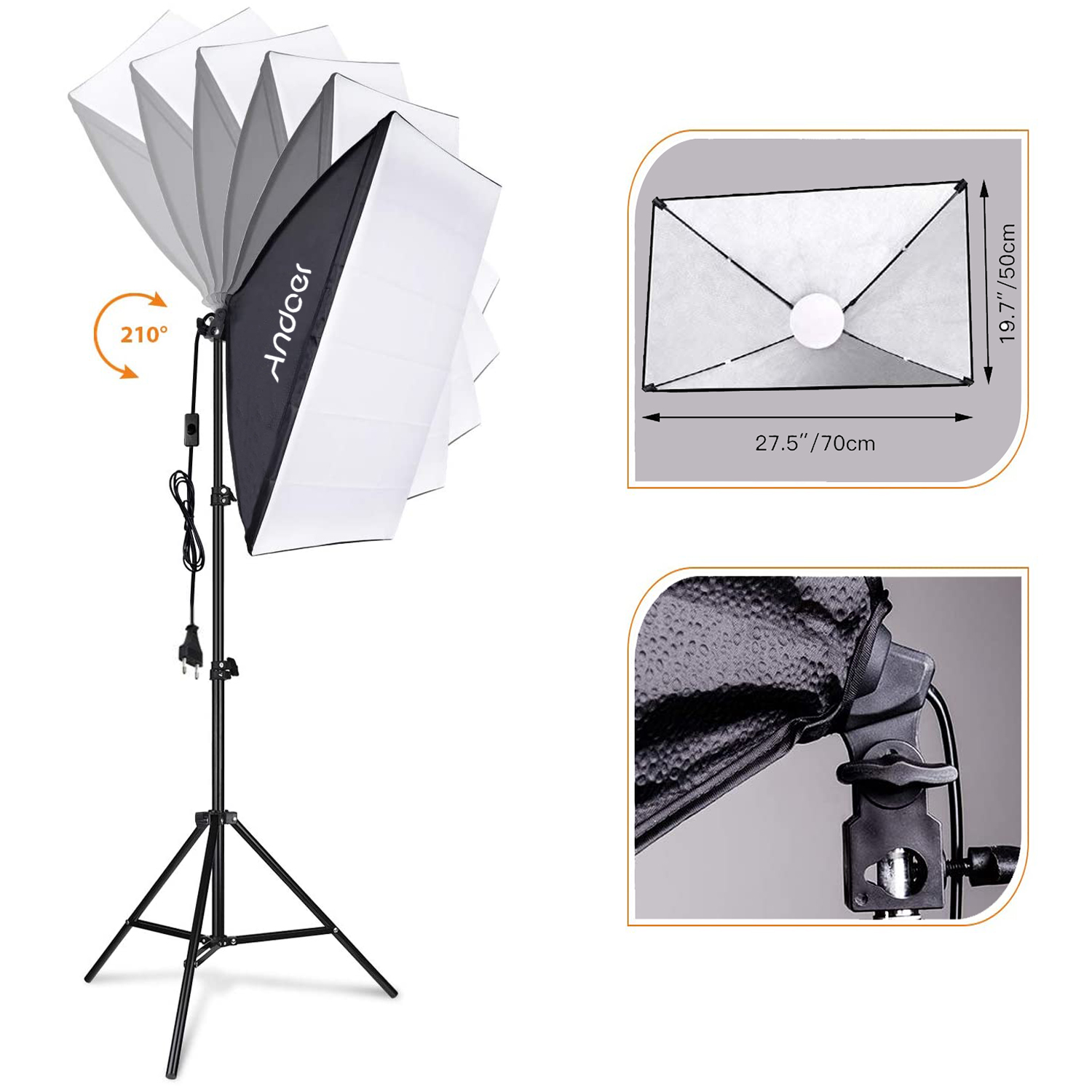 مجموعة إضاءة سوفت بوكس من أندو - مراجعة Photography Lighting Set Up وسعره