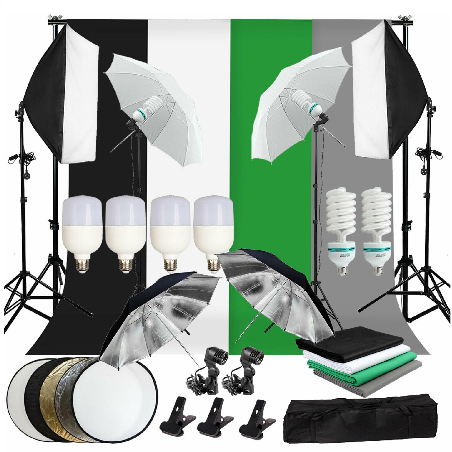 طقم تصوير احترافي كامل من Gold - مراجعة Photography Lighting And Backdrop Kits وسعره
