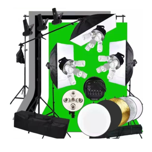طقم تصوير احترافي كامل من Gold - مراجعة Photography Lighting And Backdrop Kits وسعره