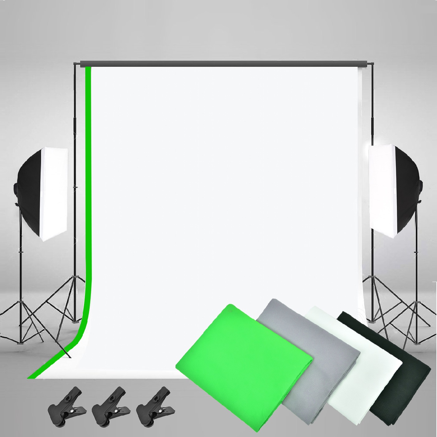 طقم تصوير احترافي كامل من Gold - مراجعة Photography Lighting And Backdrop Kits وسعره