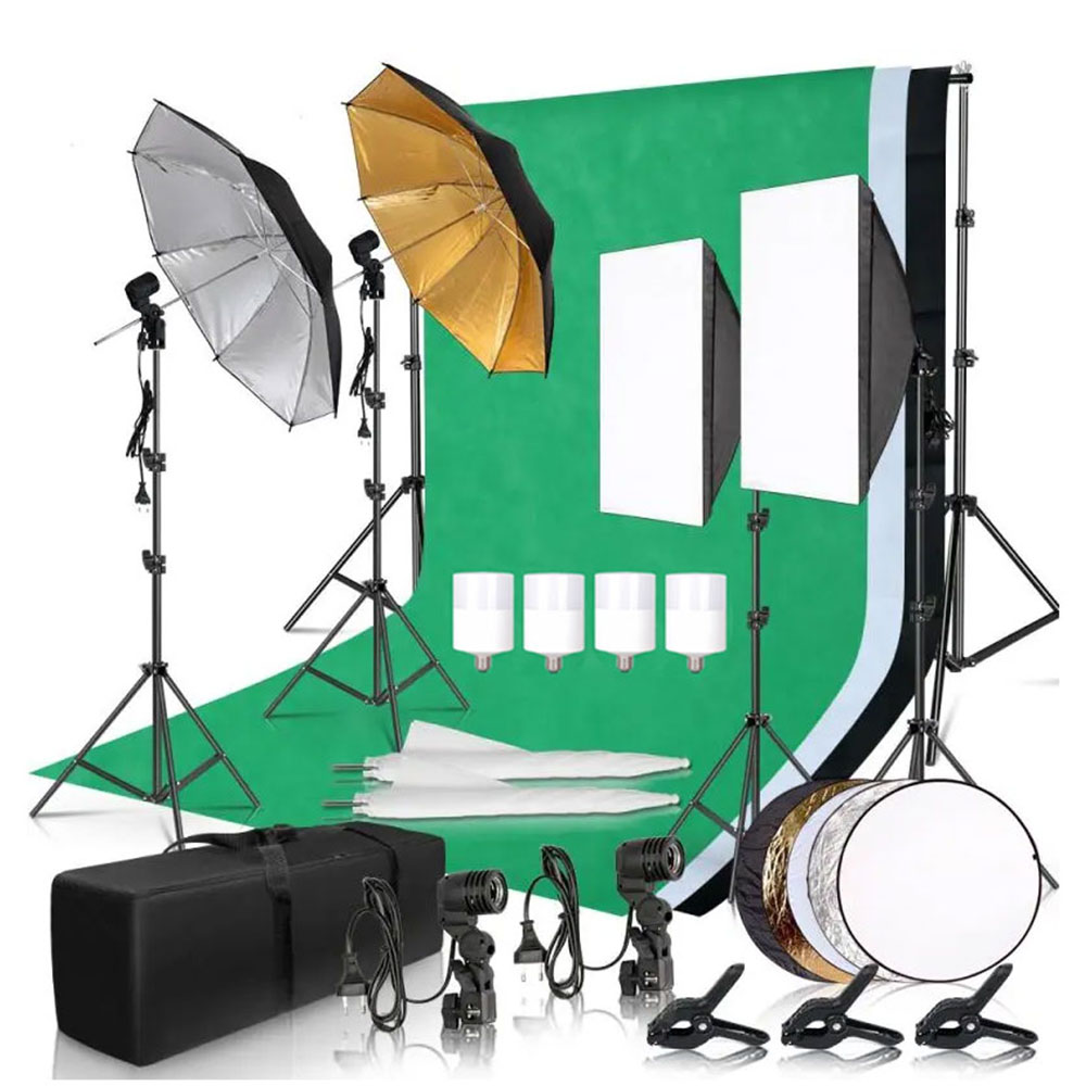 طقم إضاءة سوفت بوكس لاستوديو ا - مراجعة Photography Lighting And Backdrop Kits وسعره